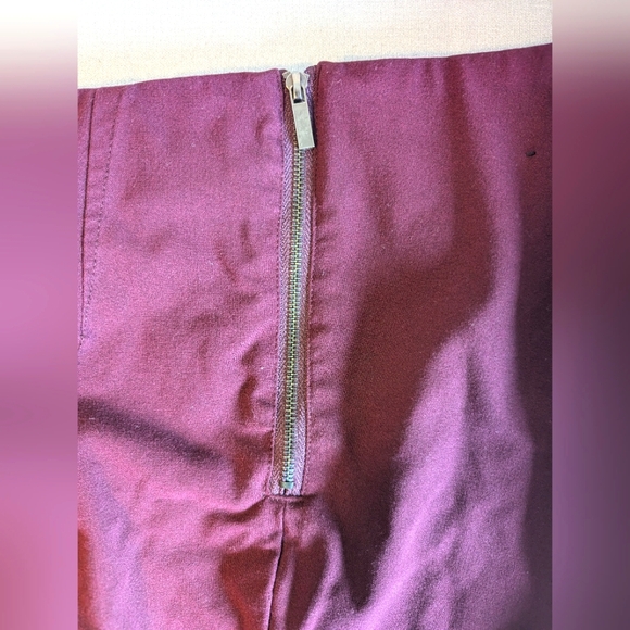 AMANDA+CHELSEA Maroon Slim Straight Leg Pants with Side Zipper Size 8 - Picture 3 of 5